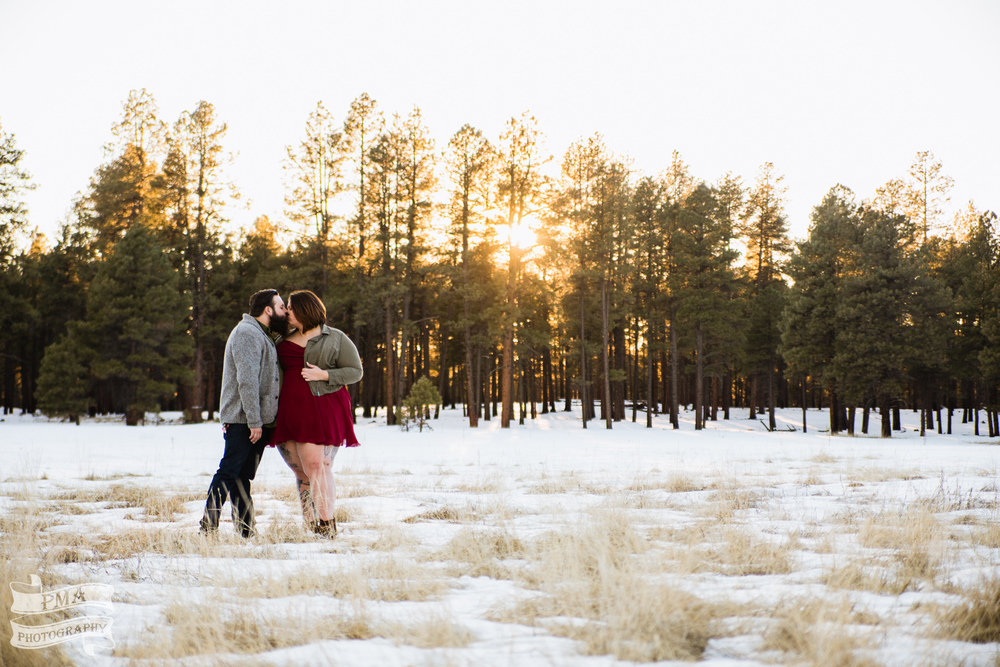 Flagstaff Engagement in the Snow - PMA Photography