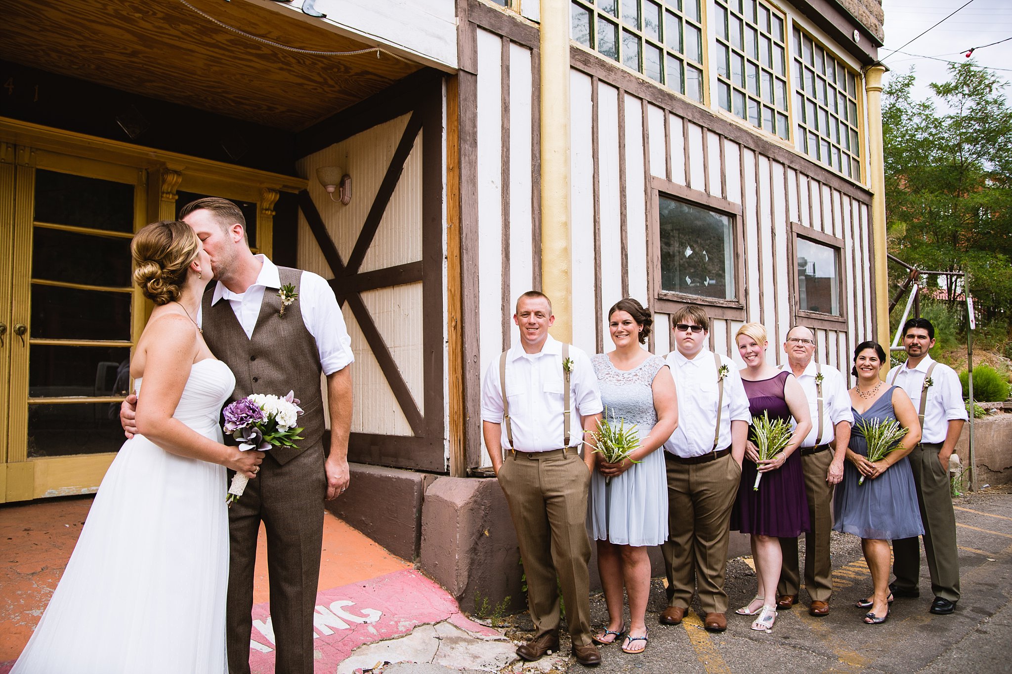 Casual Bridal Party in Historic Bisbee Arizona by PMA Photography