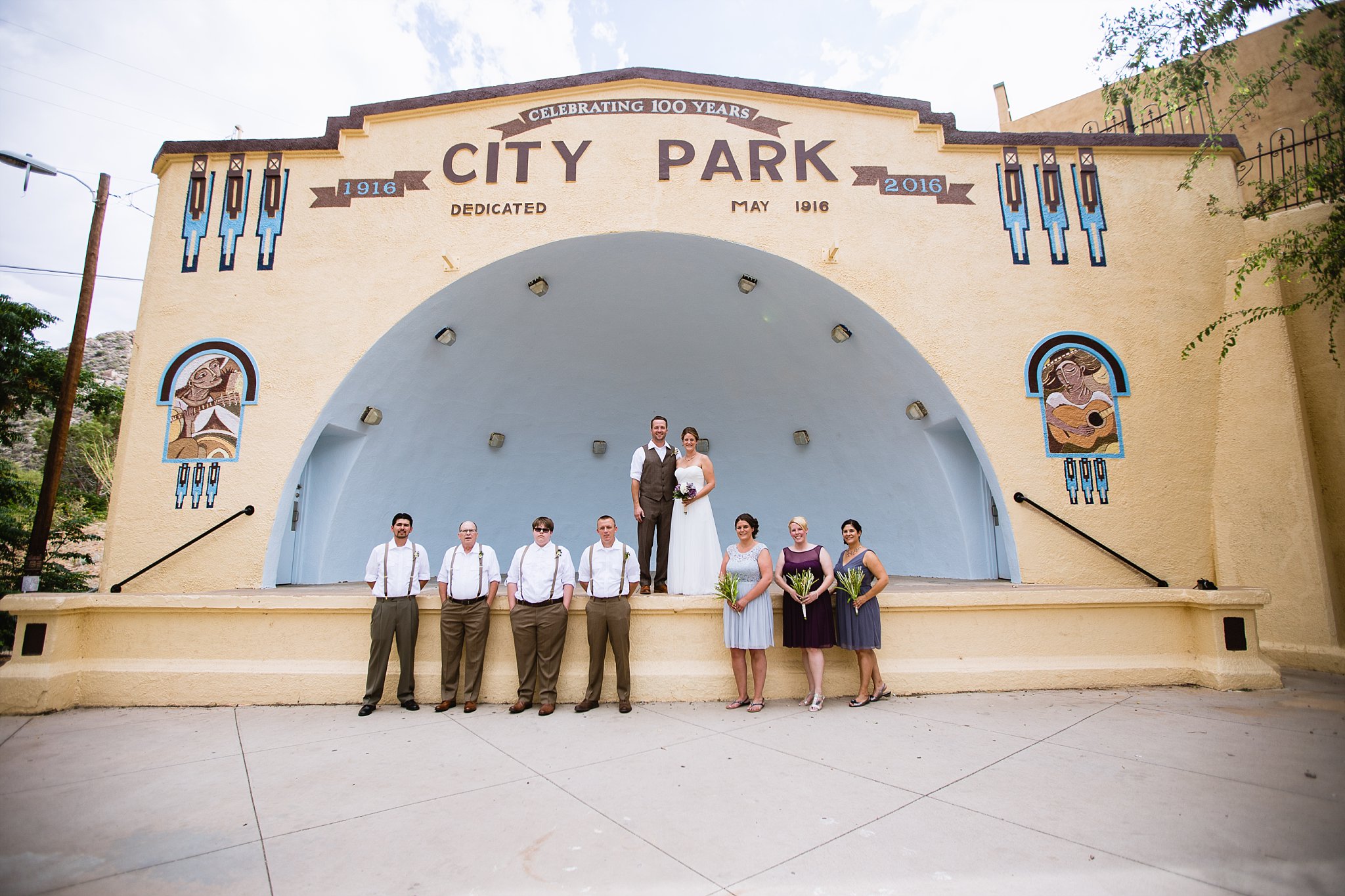Casual Bridal Party in Bisbee City Park Auditorium in Arizona by PMA Photography