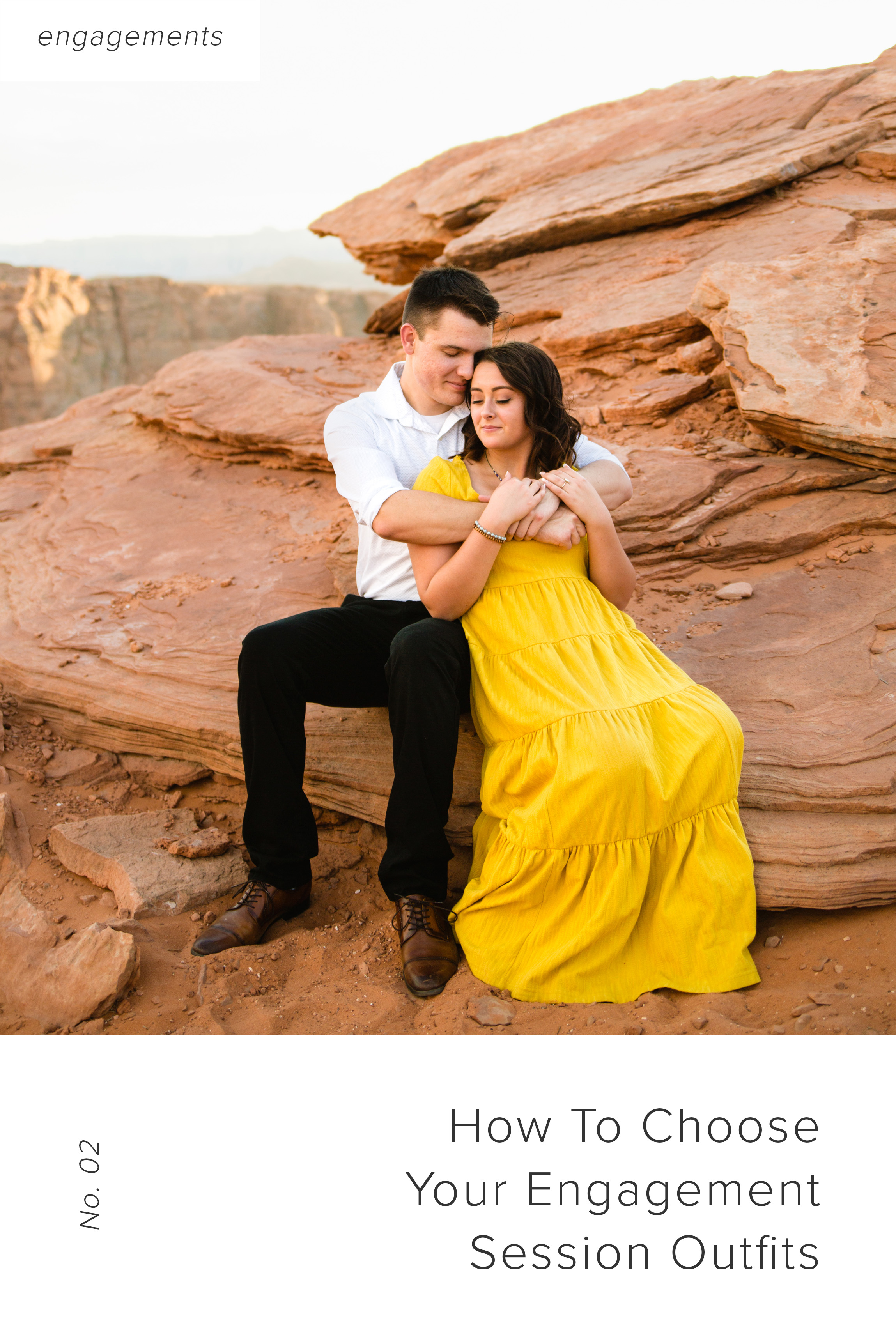 How to choose your engagement session outfits by Phoenix wedding photographer PMA Photography.