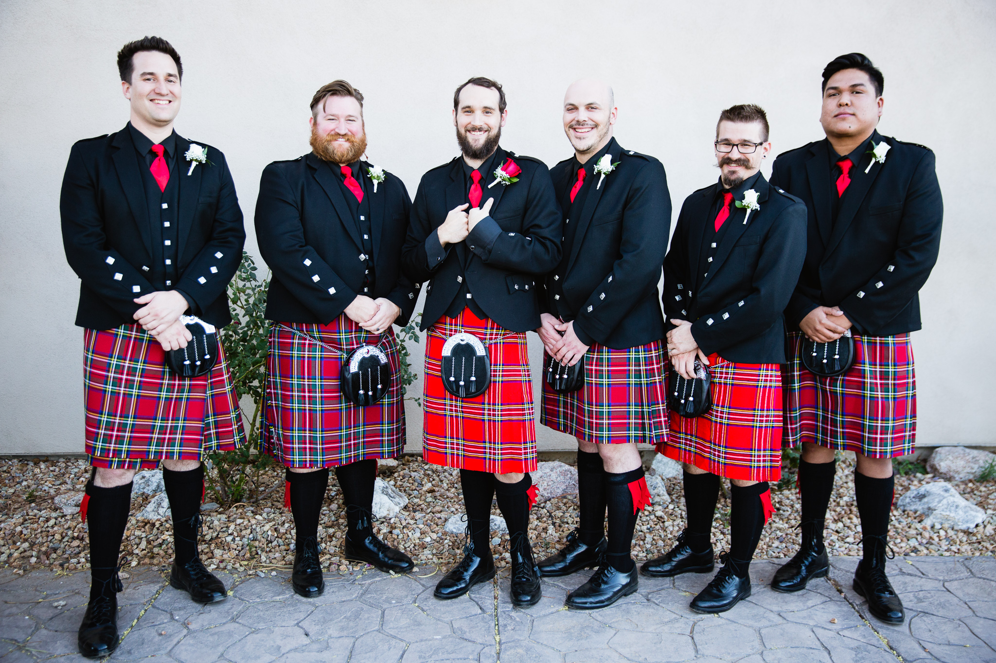 Kilted Groomsmen at Superstition Manor Wedding by PMA Photography