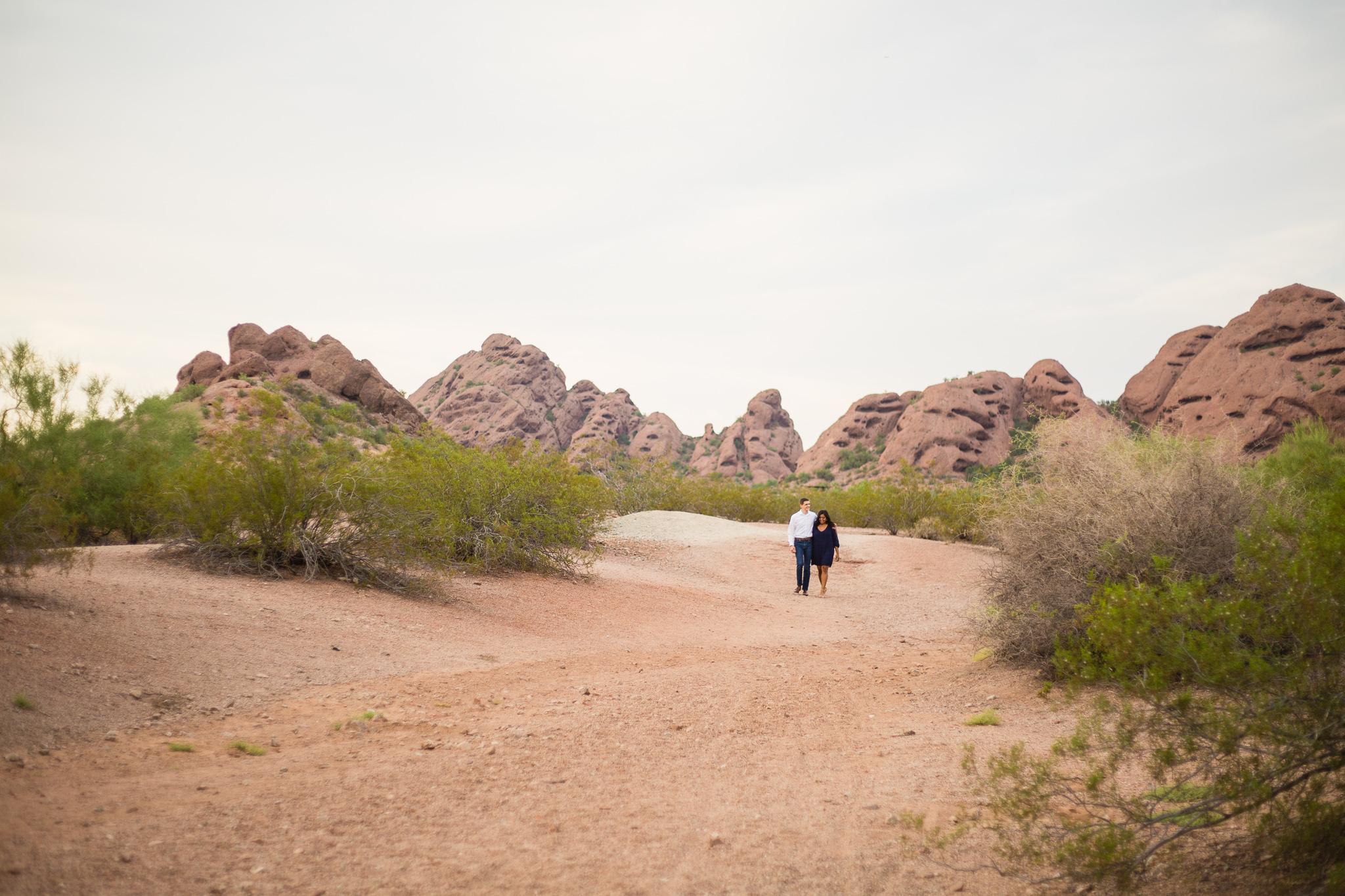 Couple at Papago Park Outdoor Arizona Engagement Session Locations