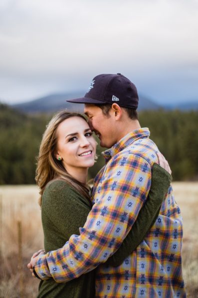 Couple during their Flagstaff engagement session by PMA Photography.