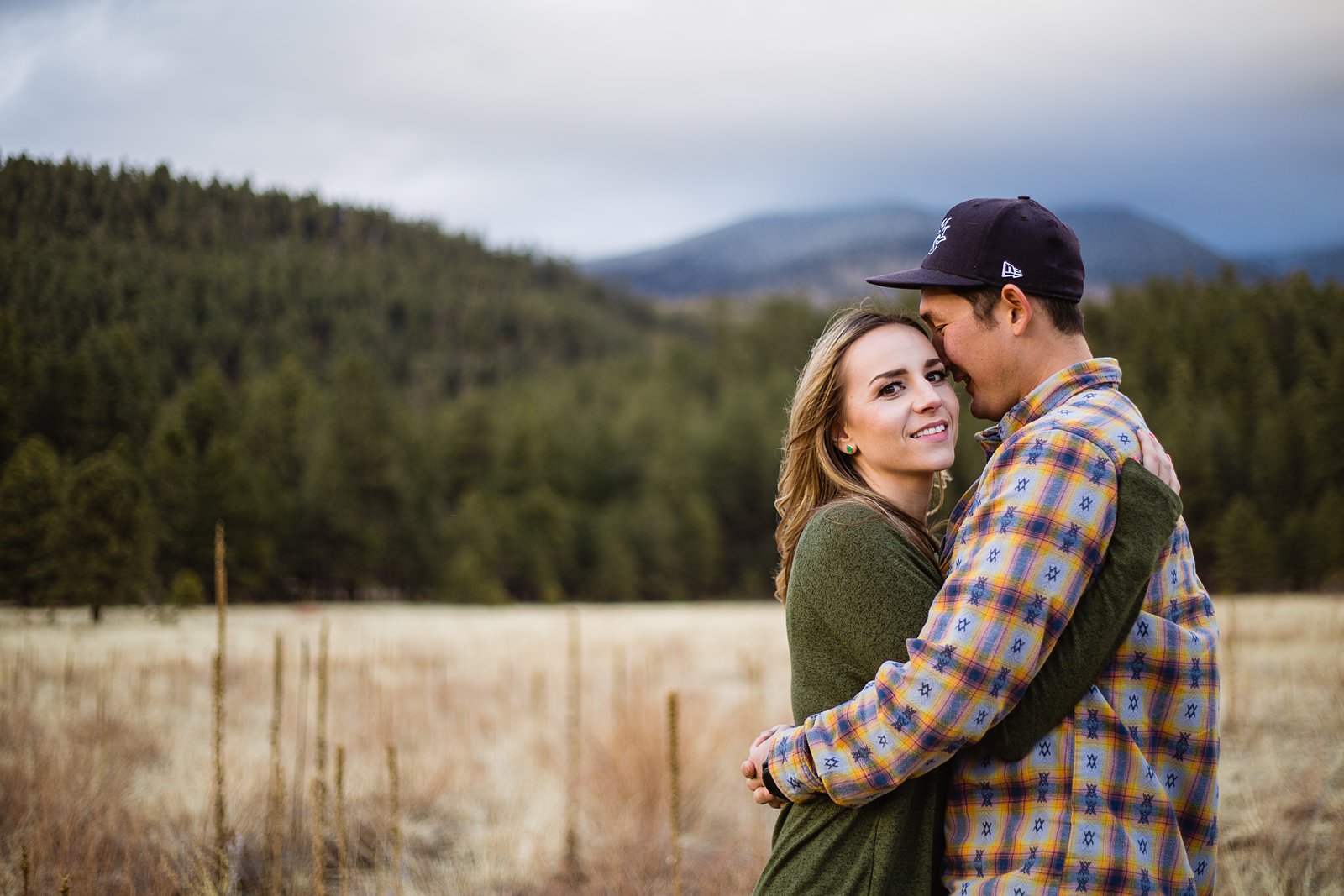 Couple during their Flagstaff engagement session by PMA Photography.