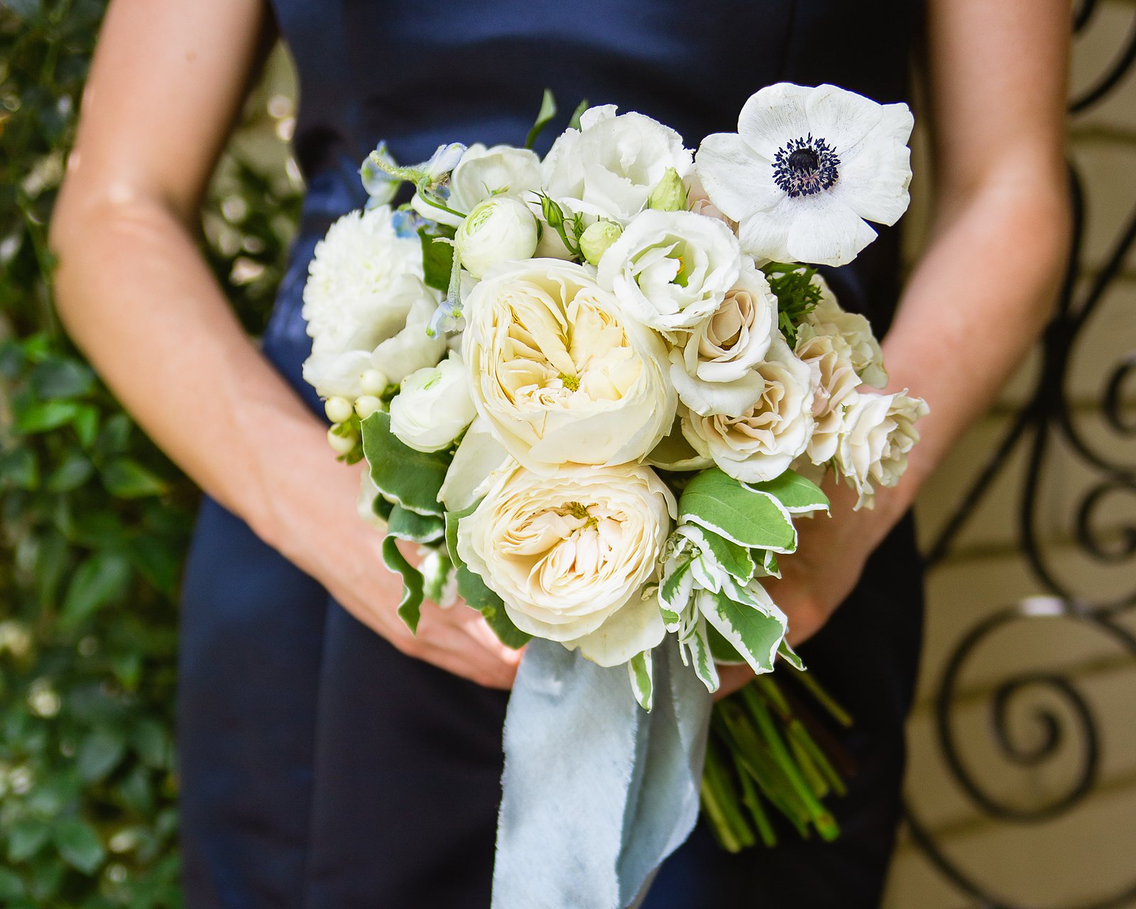 Bridesmaid white and cream bouquet by PMA Photography.