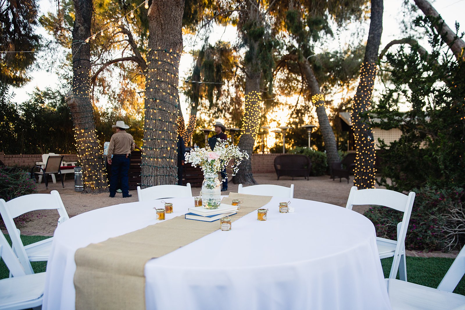 Wedding reception at Schnepf Farms by Arizona wedding photographer PMA Photography.