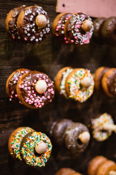 Wedding donuts for an alternative wedding by PMA Photography.