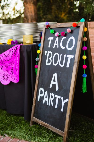 Taco 'Bout A Party fiesta reception sign by PMA Photography.