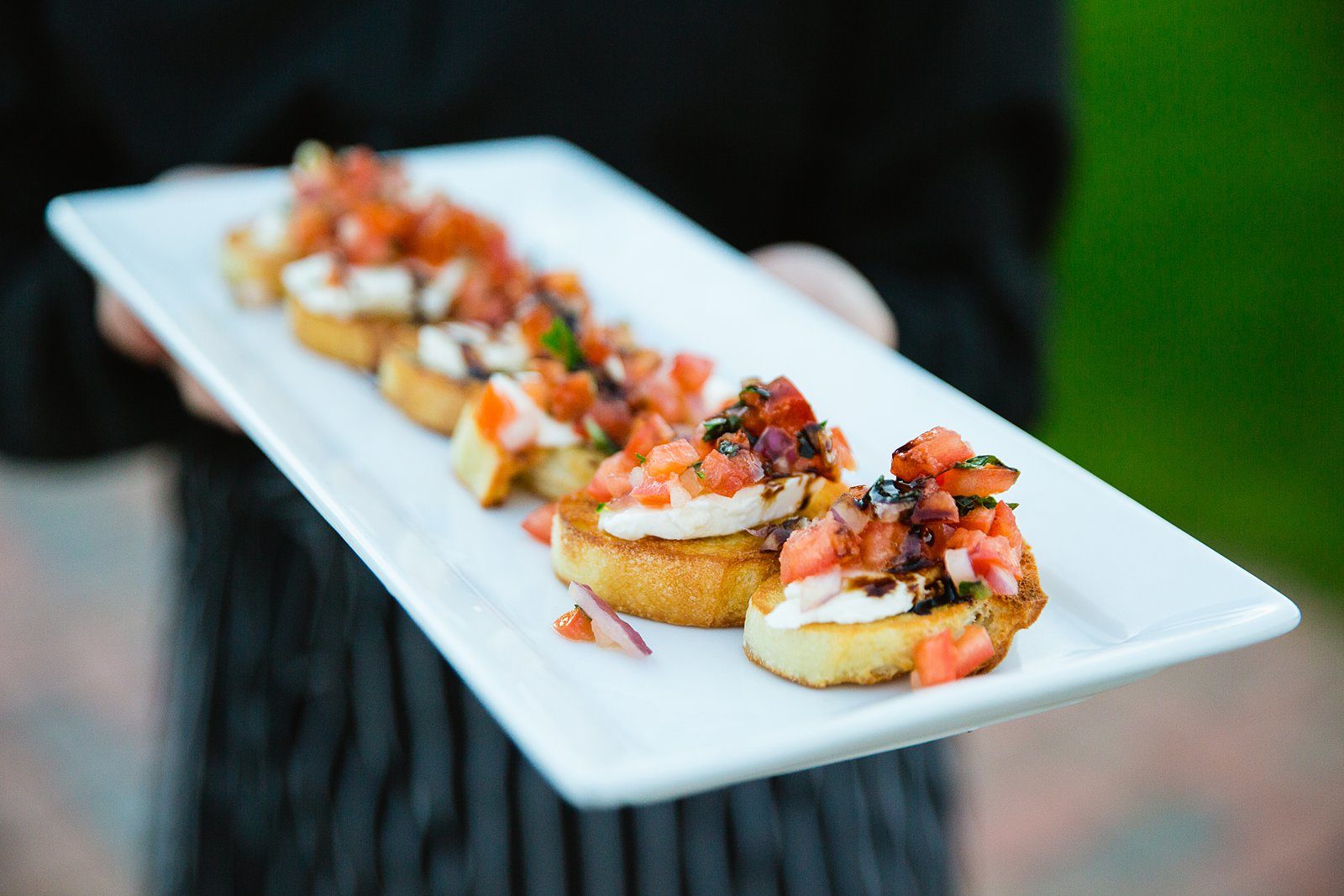 Bruschetta served during cocktail hour by PMA Photography.