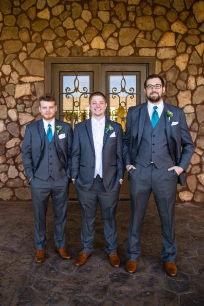 Groom and groomsmen together at a Superstition Manor wedding by Arizona wedding photographer PMA Photography.