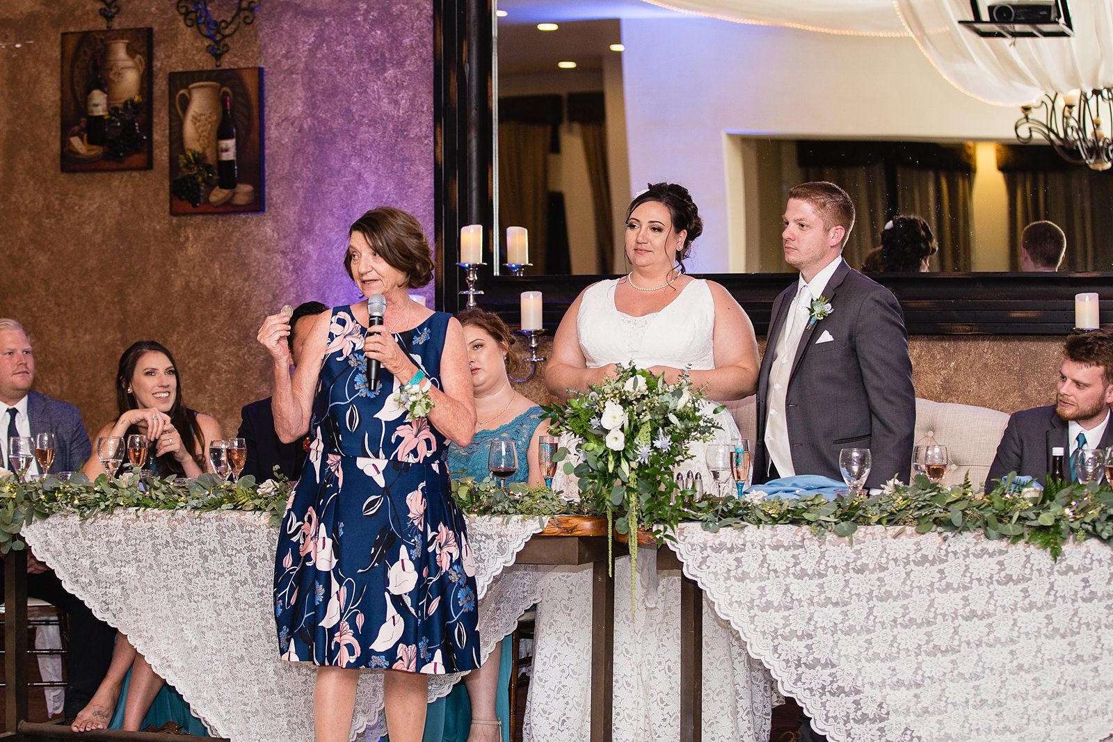 Bride's mother giving the newlyweds and Polish wedding toast by PMA Photography.