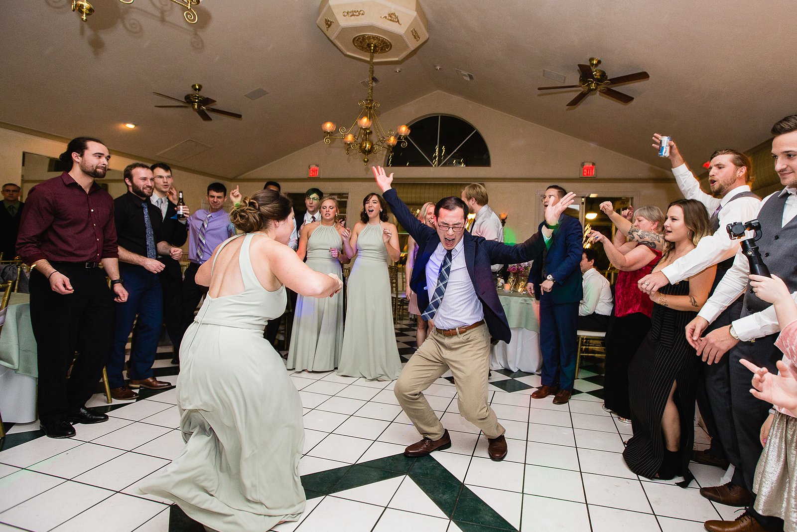 Guests at The Wright House wedding reception by Mesa wedding photographer PMA Photography