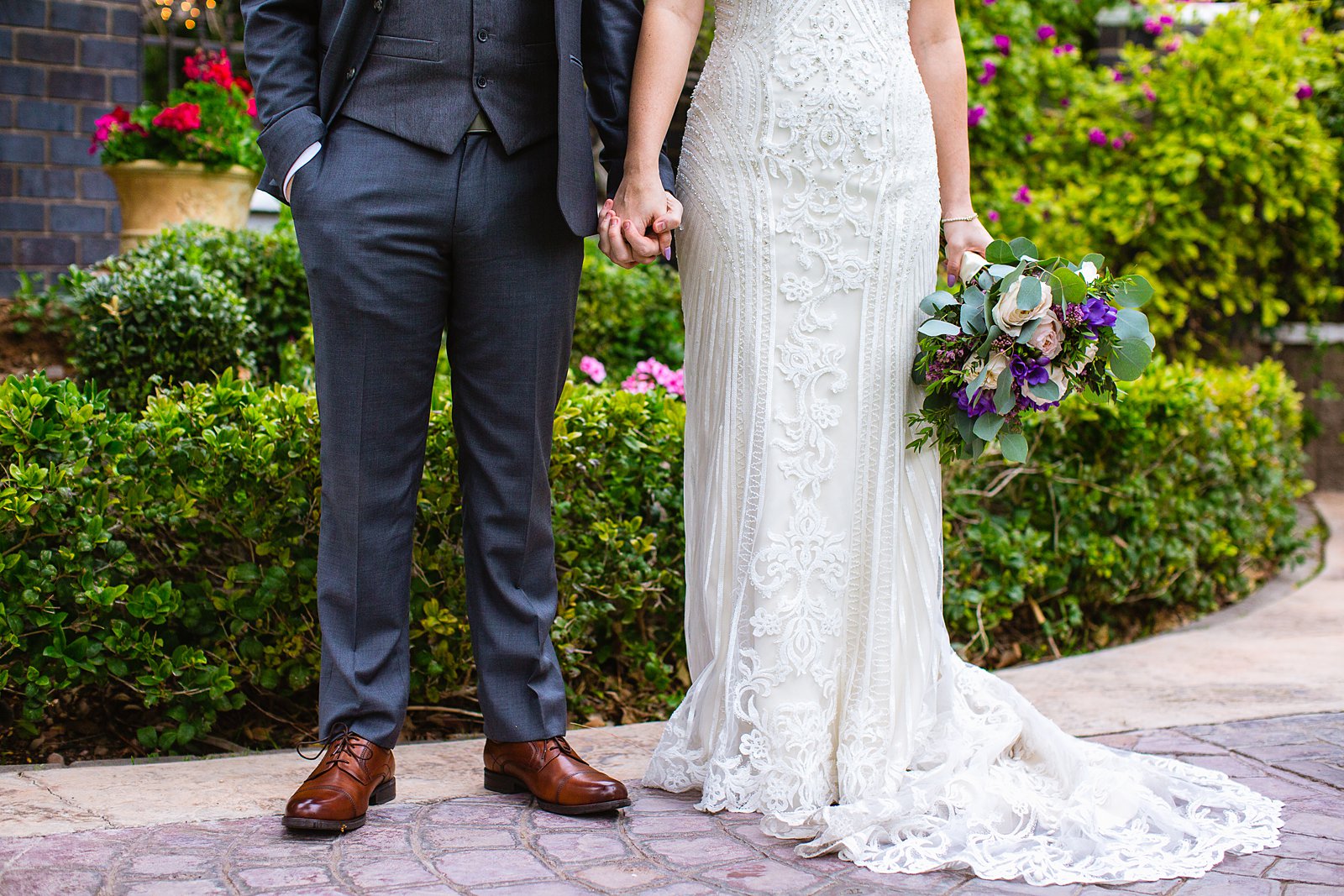 Bride and Groom wedding day outfit details by PMA Photography.
