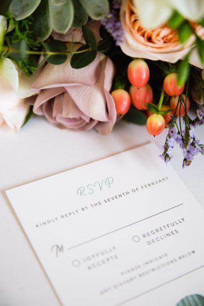 Desert inspired wedding stationary by minted with wedding day florals by PMA Photography.
