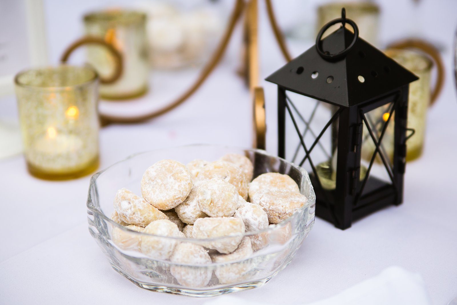Mexican wedding cookies at wedding reception by PMA Photography.