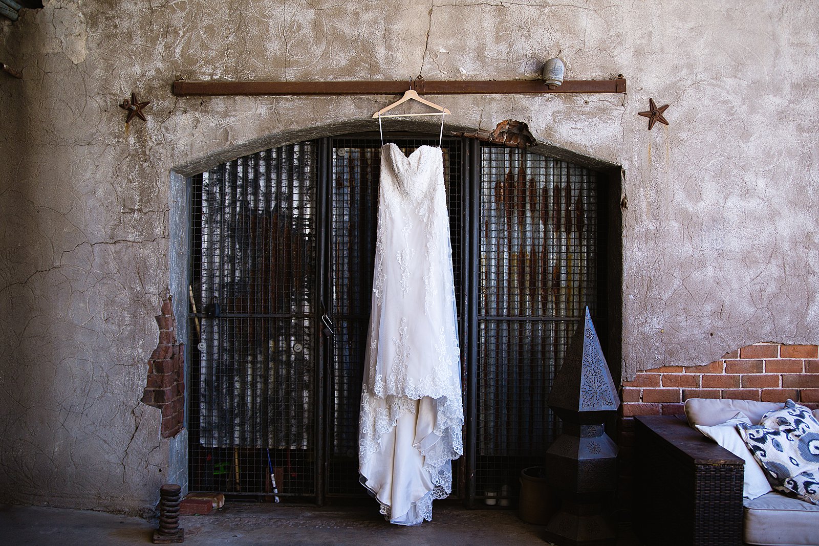 Bride's romantic lace wedding dress for her The Ice House wedding by PMA Photography.