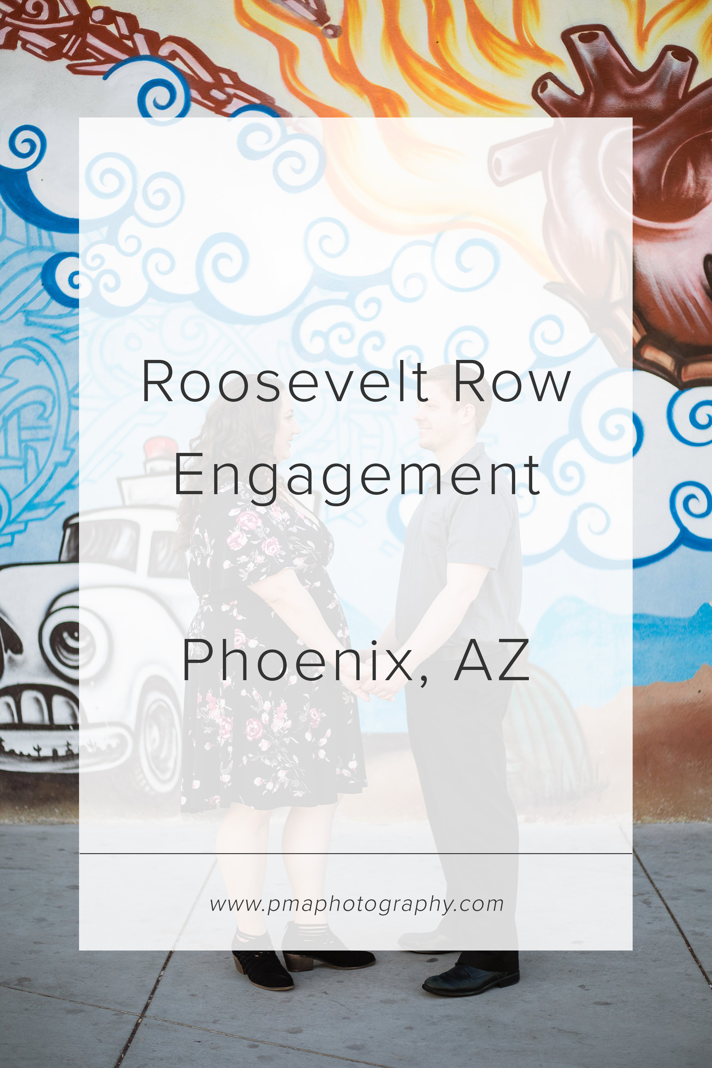 Roosevelt Row engagement session by Phoenix engagement photographer PMA Photography.