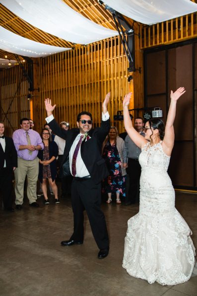 Fun father daughter dance at The Paseo wedding reception by Apache Junction wedding photographer PMA Photography