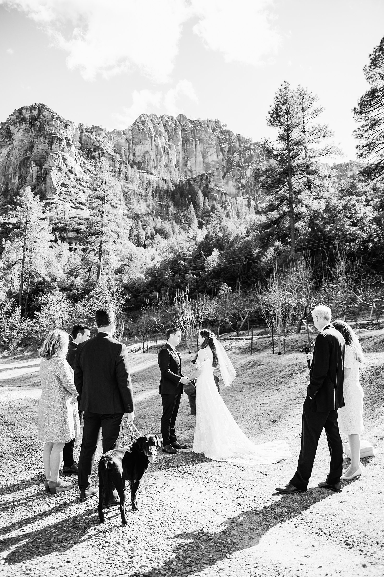 Wedding ceremony at Slide Rock by Arizona elopement photographer PMA Photography.