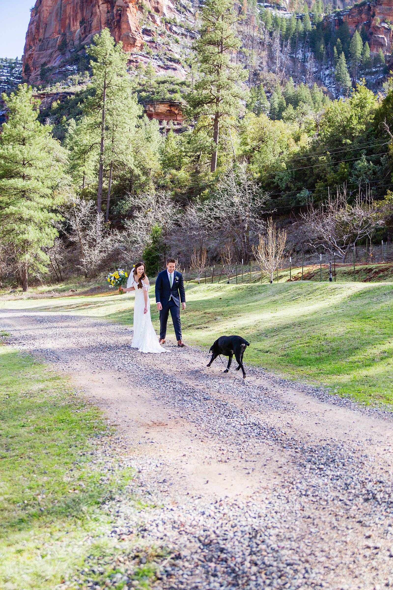 Bride and Groom walking together as newlyweds by PMA Photography.