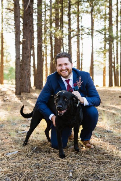 Groom and his dog for her Flagstaff wedding by PMA Photography.