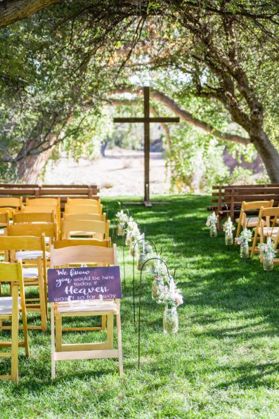Wedding ceremony at Van Dickson Ranch by Arizona wedding photographer PMA Photography.