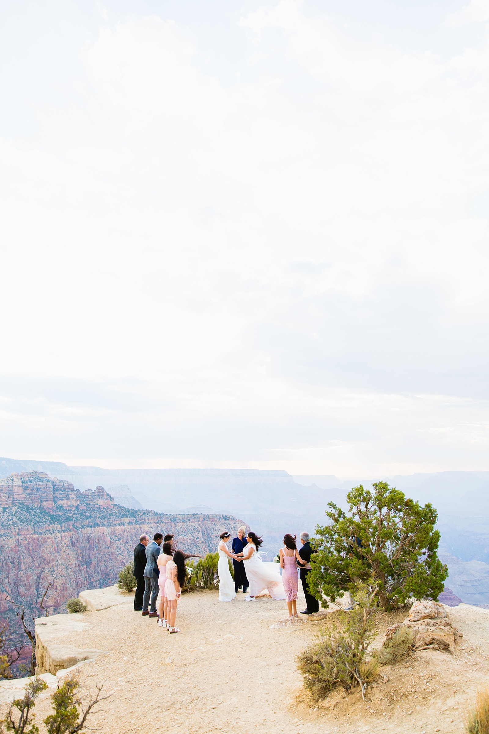 LGBTQ+ wedding ceremony at Moran Point, Grand Canyon by Arizona elopement photographer PMA Photography.