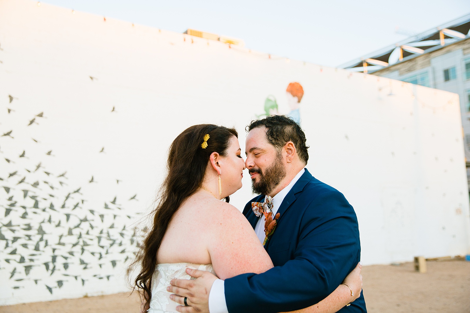 Bride and Groom share an intimate moment at their MonOrchid wedding by Arizona wedding photographer PMA Photography.