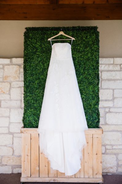 Bride's romantic lace wedding dress for her Ocotillo Oasis wedding by PMA Photography.