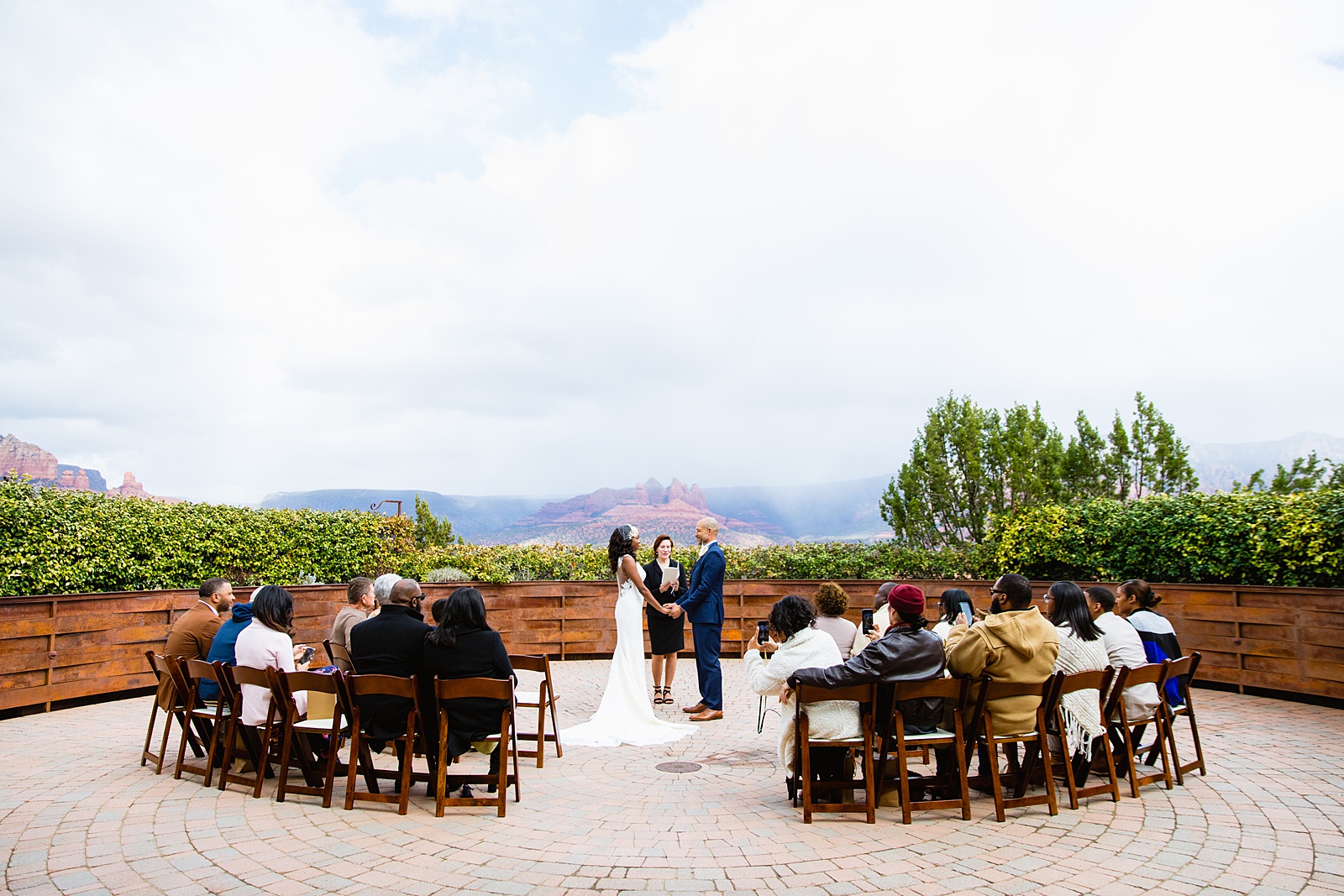 Wedding ceremony at Agave of Sedona by Arizona wedding photographer PMA Photography.