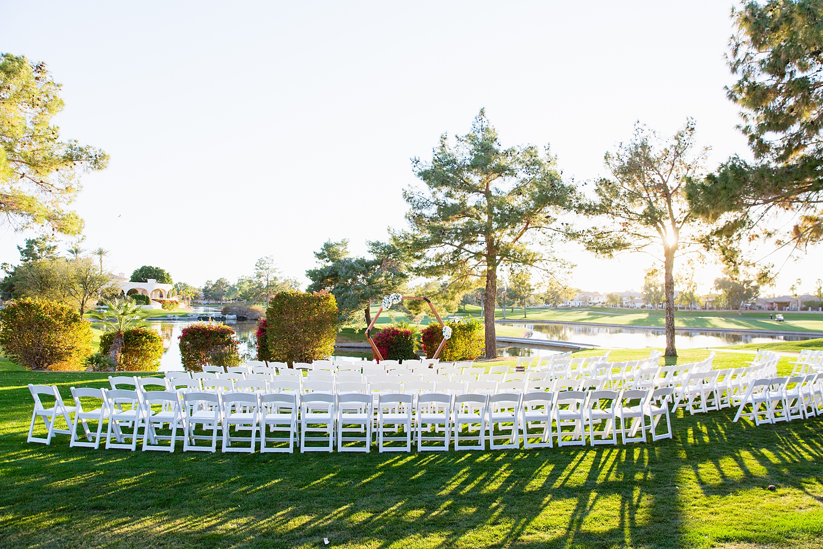 Wedding ceremony at Ocotillo Oasis by Phoenix wedding photographer PMA Photography.