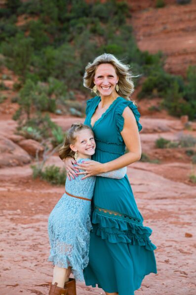 Mother and daughter together during their Sedona family session by Arizona family photographer PMA Photography.