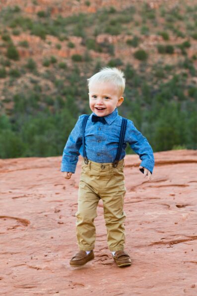 Portrait of a child for their Cathedral Rock family session by Sedona family photographer PMA Photography.