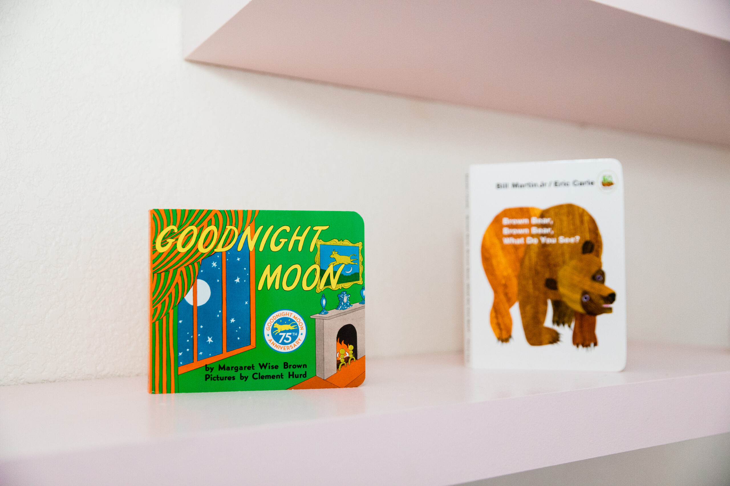 Detail image of nursery books during In-Home Newborn session by Juniper and Co Photography.