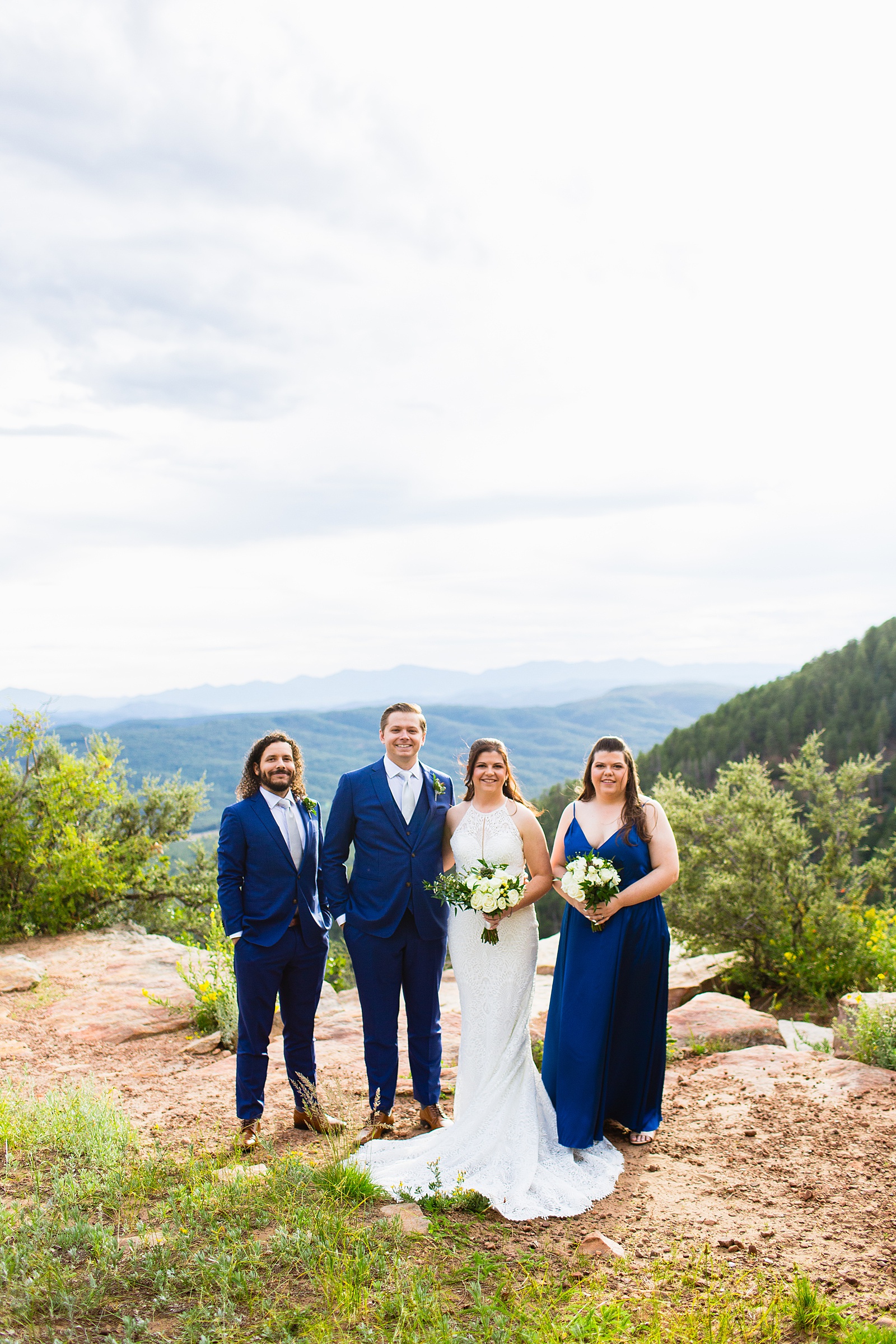 Bridal party together at a Mogollon Rim elopement by Arizona intimate elopement photographer Juniper and Co Photography.