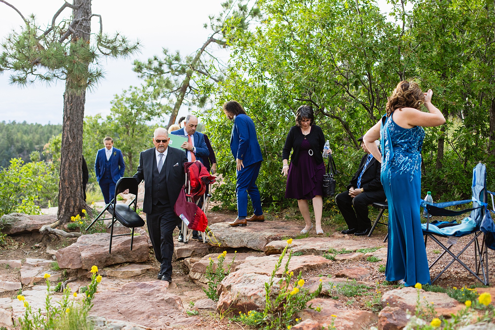 Guests at a Mogollon Rim elopement by Arizona elopement photographer Juniper and Co Photography.