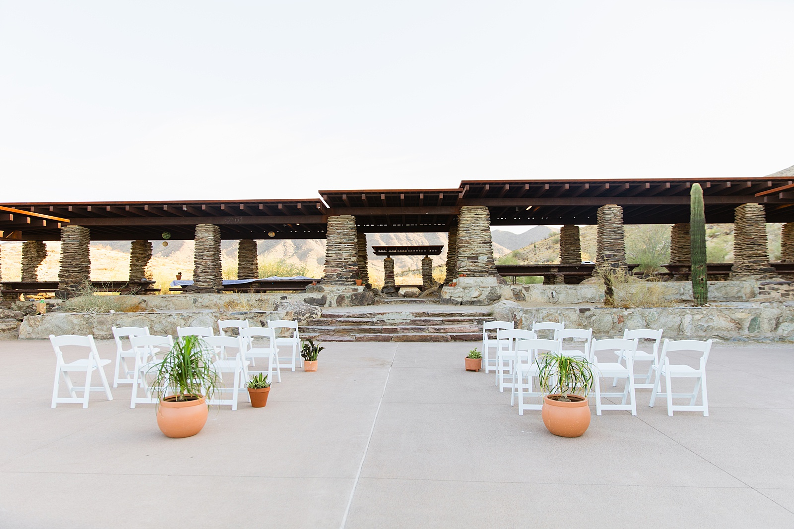 Wedding ceremony details at intimate desert by Phoenix wedding photographer Juniper and Co Photography.