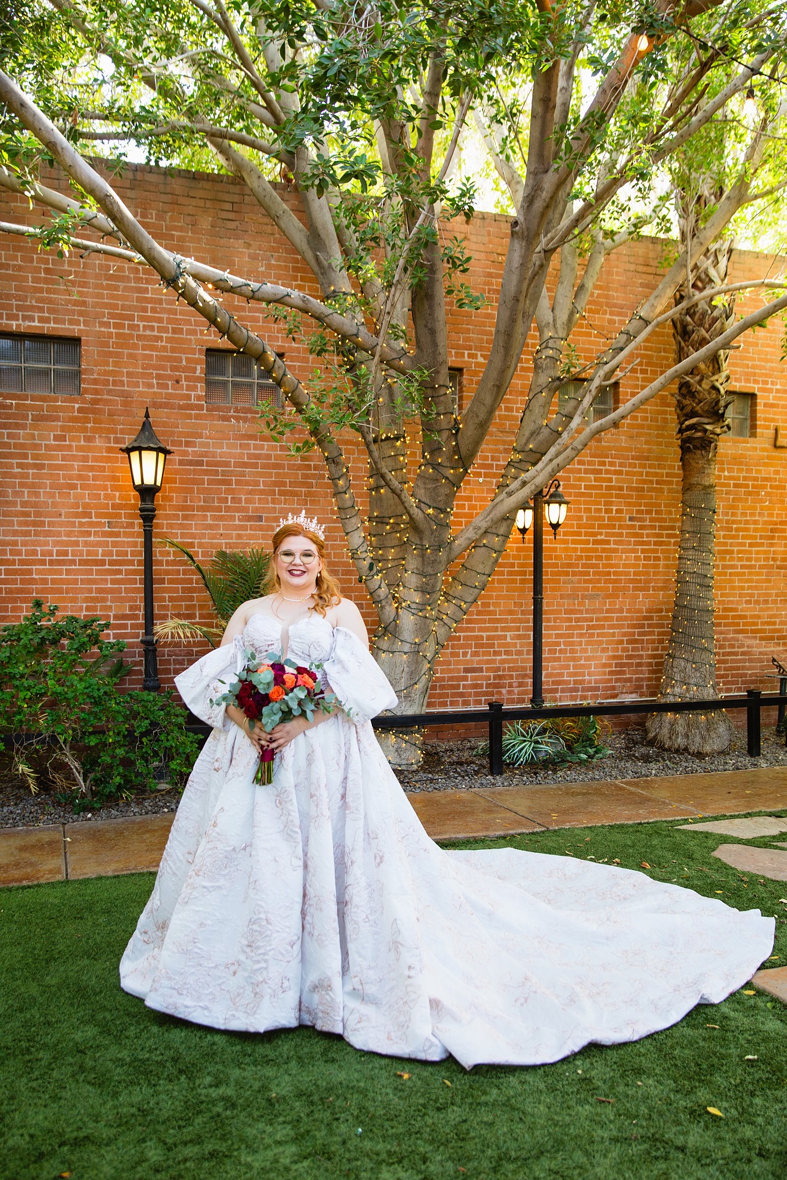 Bride's Cinderella wedding dress for her Regency Garden wedding by Juniper and Co Photography.