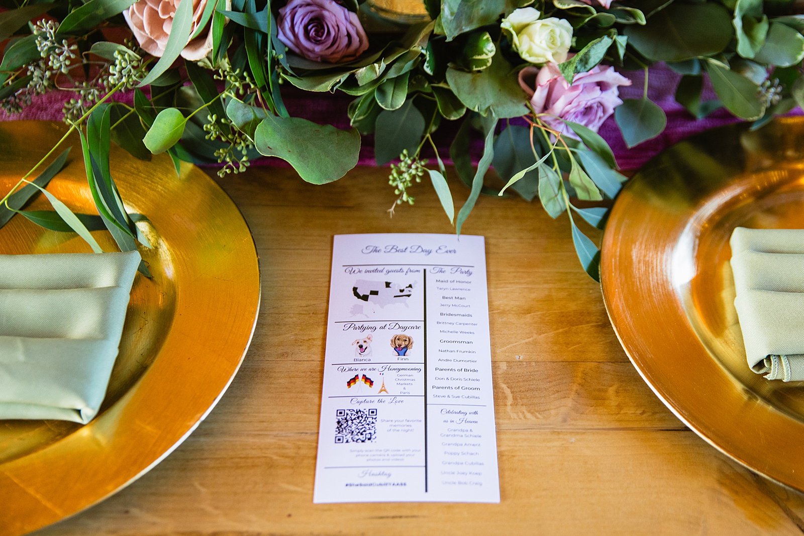 Wedding reception details at a Phoenix desert intimate by Phoenix wedding photographer Juniper and Co Photography.