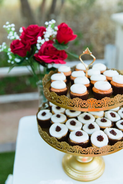 Dessert table at intimate desert wedding reception by Phoenix wedding photographer Juniper and Co Photography.