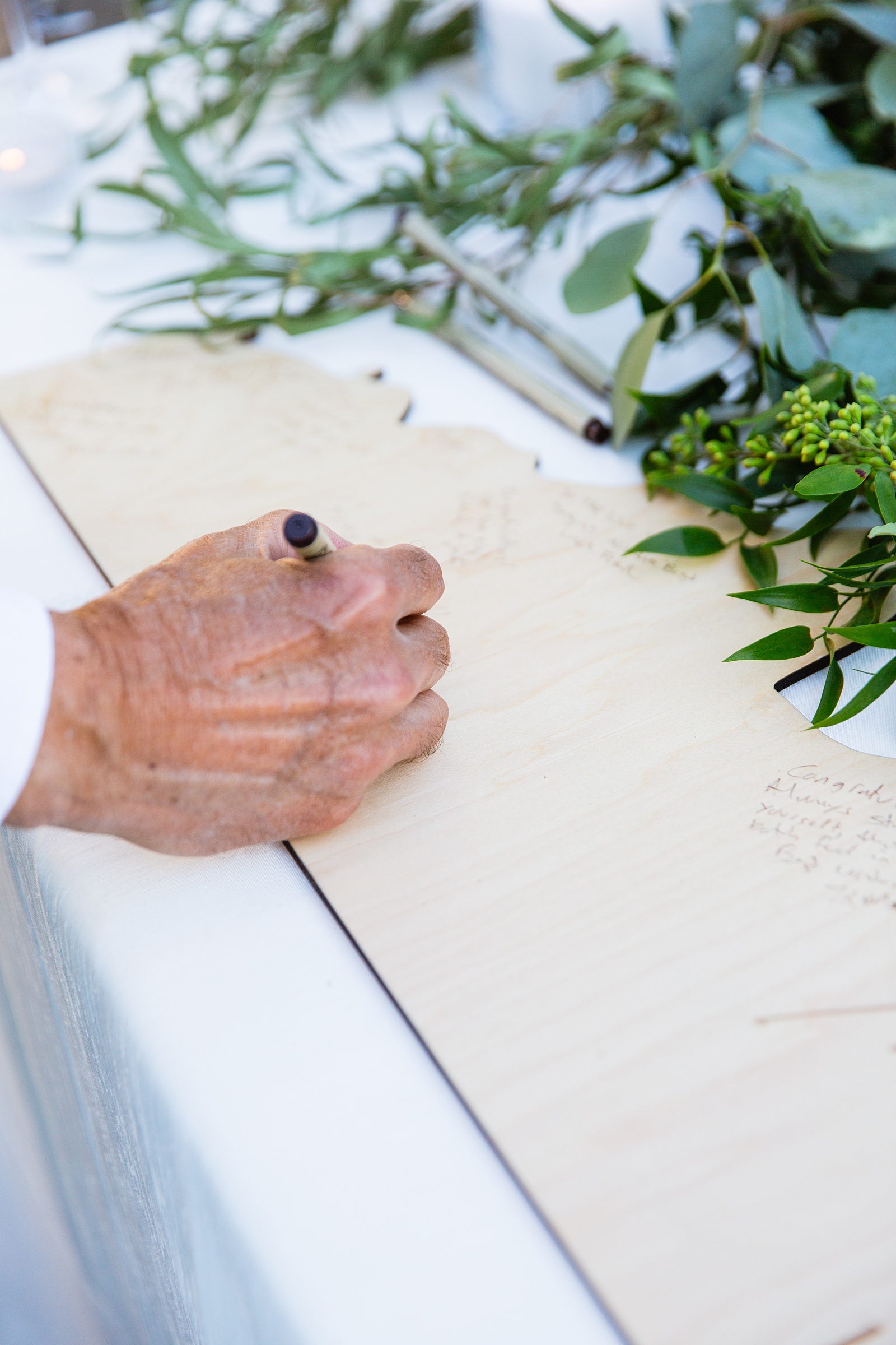 Wedding ceremony non-traditional guest book at Sanctuary at Camelback by Phoenix wedding photographer Juniper and Co Photography.